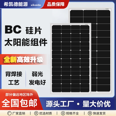 BC光伏板单晶硅高转化太阳能板背焊接60W-310W