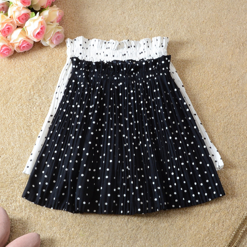 新款春夏季防走光蓬蓬波点百褶裙