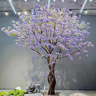 仿真丁香花树蓝花楹紫藤花树樱花树桃花树 布景道具摆件背景装饰