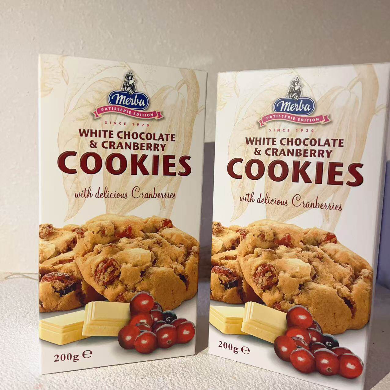 荷兰进口摩巴蔓越莓白巧克力味饼干merba曲奇西式点心下午茶小吃