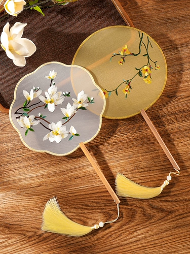 Двусторонняя вышивка, ханьфу, детское китайское ципао, круглый веер, детская одежда, китайский стиль