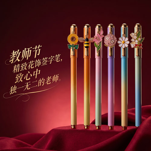 教师节渐变色签字笔礼盒送老师