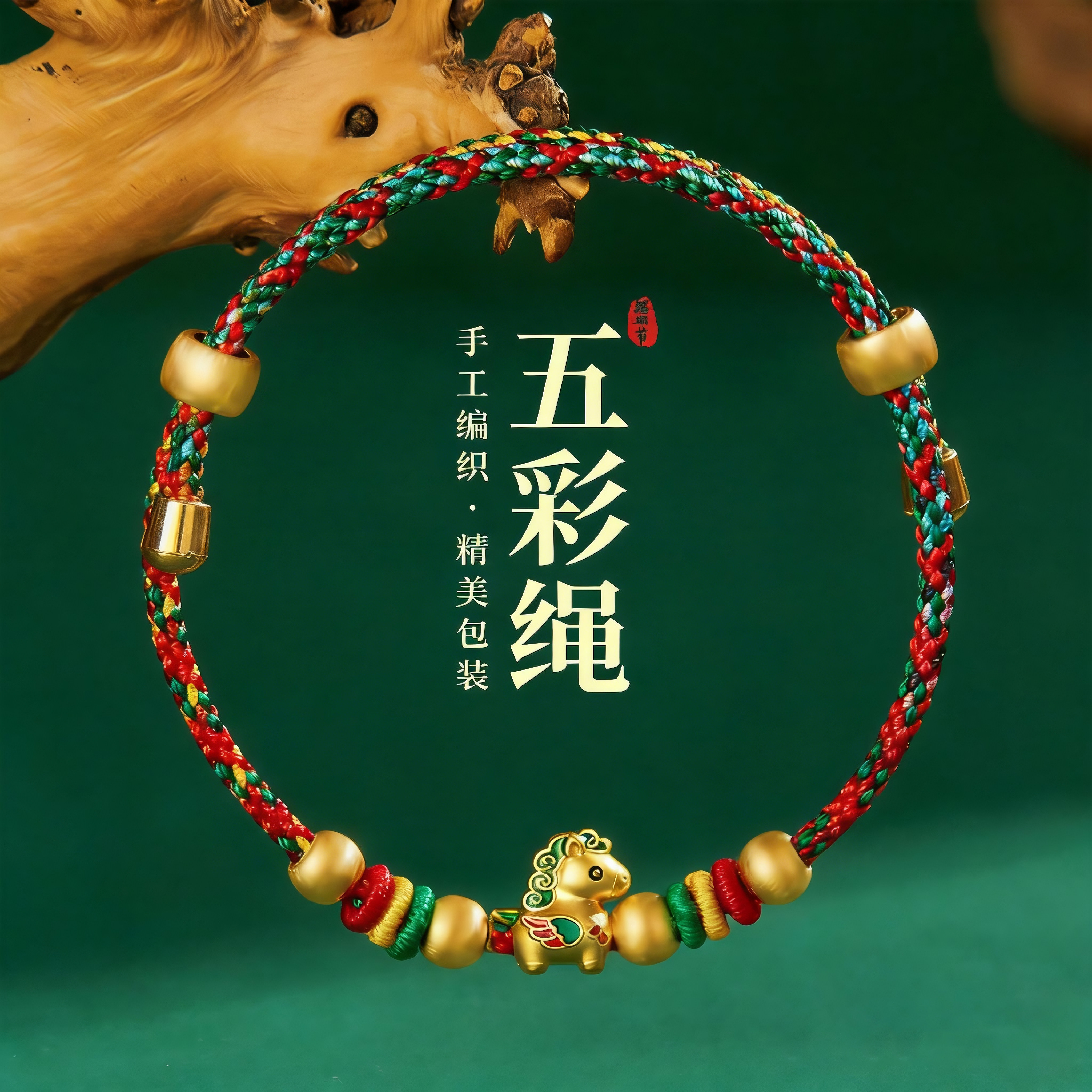 端午五彩绳安康合金手绳传统节庆小礼品学生幸运手链男女喜庆手绳