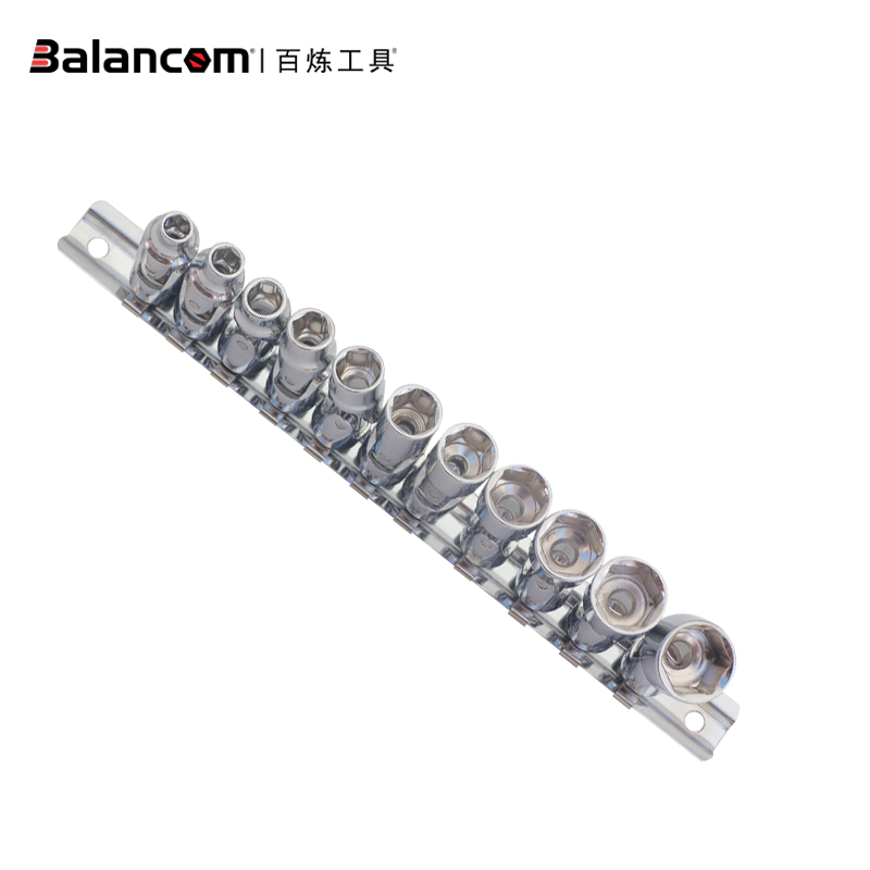 百炼进口1/4公英制万向套筒组扳手路虎捷豹用旋转套筒组5.5-15mm