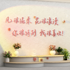 鲜花店软装饰布置网红拍照区背景墙壁面修用品立体氛围摆件直播间