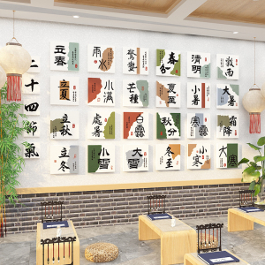 硬笔书法教室布置装饰环创作品展示墙贴面中国风场景画展示新中式