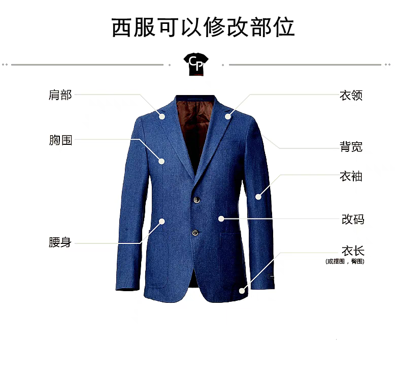 专业服装修改衣服裁缝店西装西裤肩宽胸围腰围袖长裤长裤腰改大小