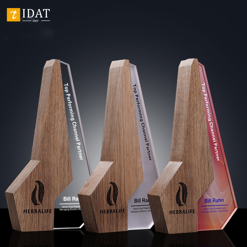 实木水晶奖杯定制创意奖牌高档大气授权牌员工颁奖纪念品订制定做