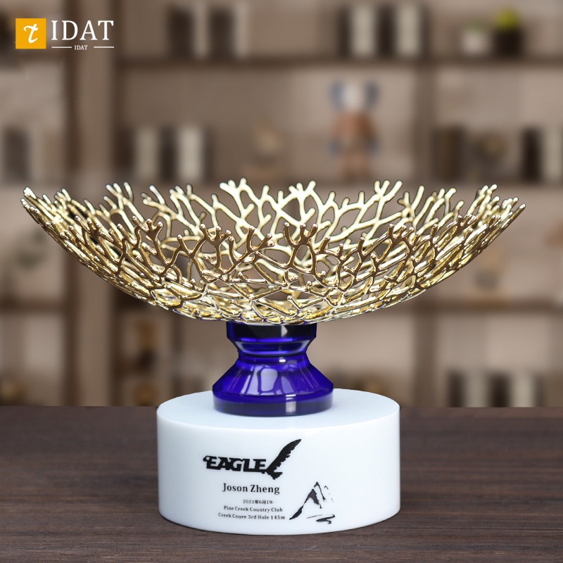 水晶奖杯定制高档大气高尔夫球EAGLE奖杯一杆进洞奖杯优秀团队奖