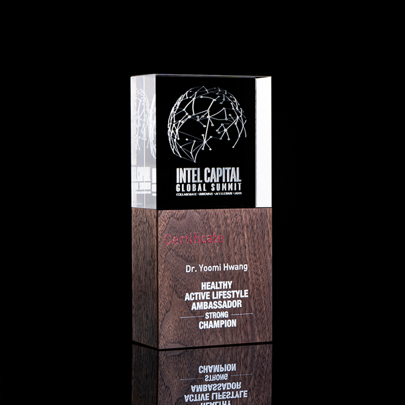 K9水晶奖杯定制高档授权牌制作荣誉企业员工颁奖创意实木奖牌定做