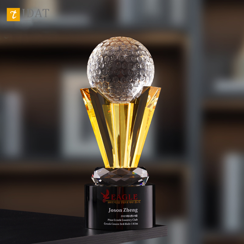 水晶奖杯定制优秀员工高尔夫比赛single纪念品运动会奖牌订制订做