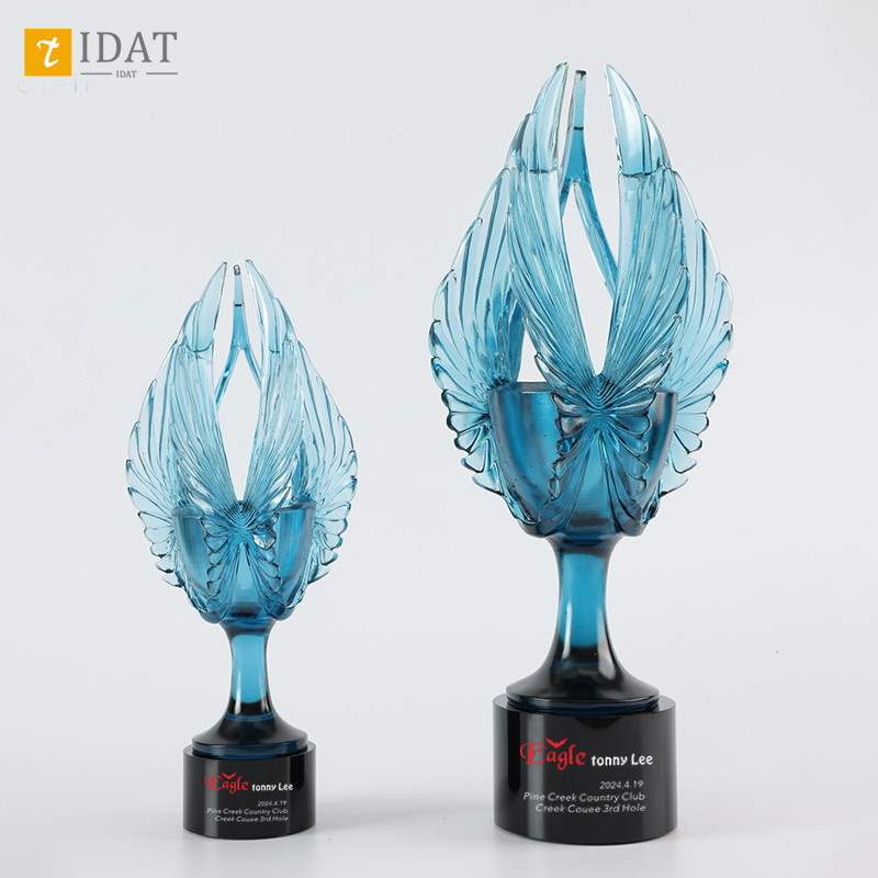 水晶奖杯定制高尔夫比赛颁奖single一杆进洞纪念品eagle定做订制