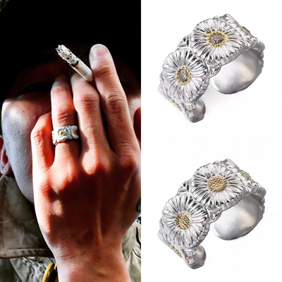 gd权志龙同款雏菊戒指开口可调节