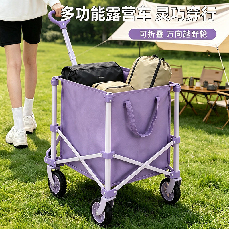小型推车买菜购物快递小推车便携可折叠露营手拉车家用多功能推车
