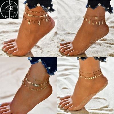 Modyle Bohemian Beads Ankle Bracelet for Women Leg Chain Ro