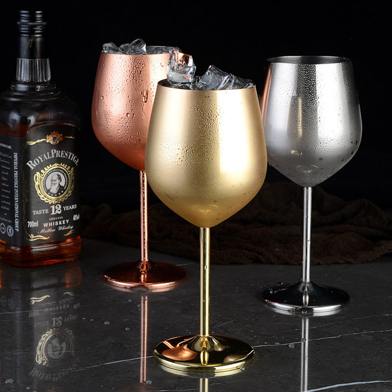 Red wine glass single layer goblet stainless steel drop500ml