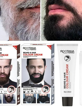 Men Efficient Beard Black Dye Tint Cream Mustache Hair Color