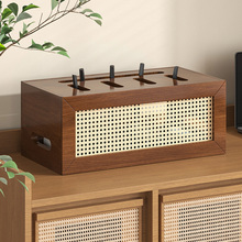 实木客厅wifi路由器收纳盒电视机顶盒放置架置物架挂墙上遮丑神器