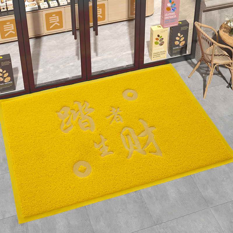 金黄色丝圈入户地垫防滑脚垫