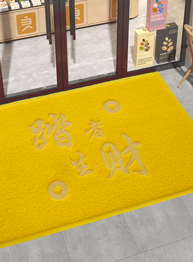 金黄色地垫丝圈入户门垫店铺门口进门防滑脚垫子踏者生财地毯定制