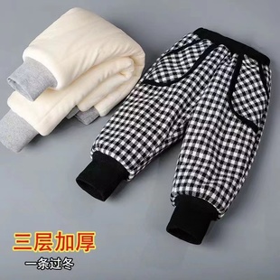 加厚外穿保暖冬裤 加绒夹棉儿童一条过冬婴儿棉裤 子冬季 女童裤