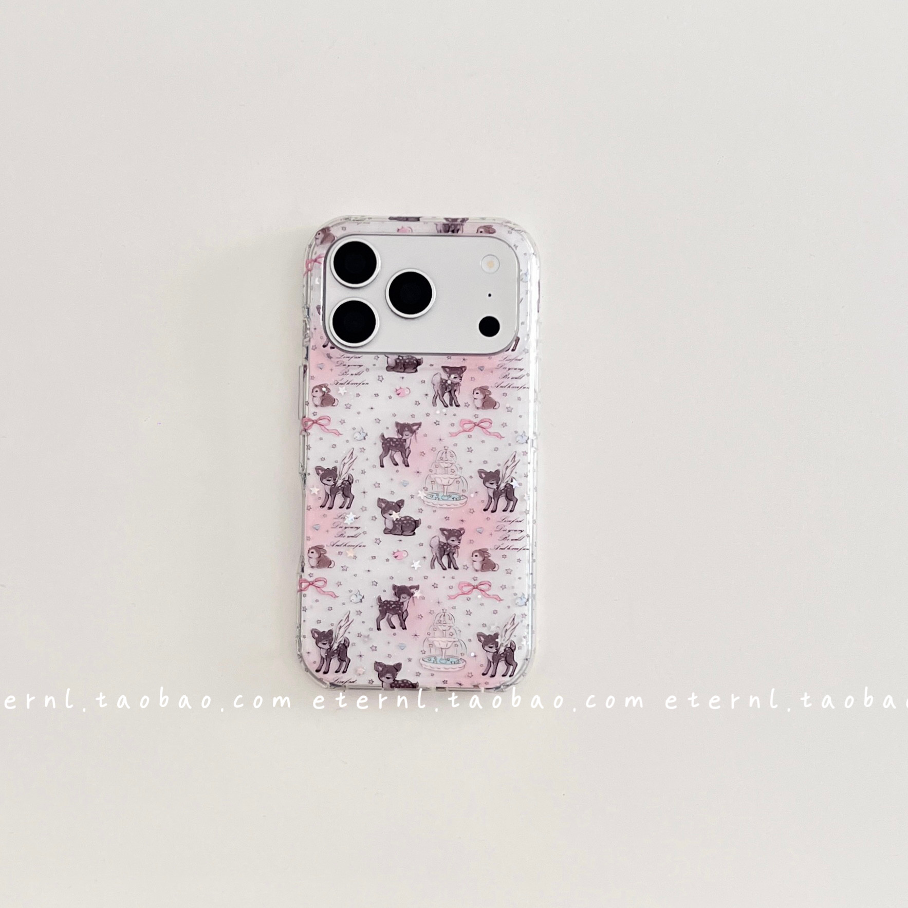 ins可爱星星喷泉小鹿iPhone17promax手机保护壳适用苹果16/15pro保护套14
