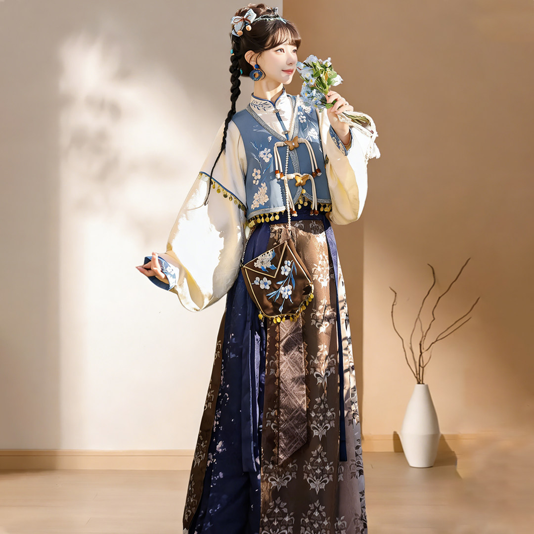 汉服马面裙原创改良新中式国风上衣马甲套装雪原之风冬季日常女款,女装/女士精品,汉服套装,淘宝优惠券,粉丝福利购,淘宝优惠卷