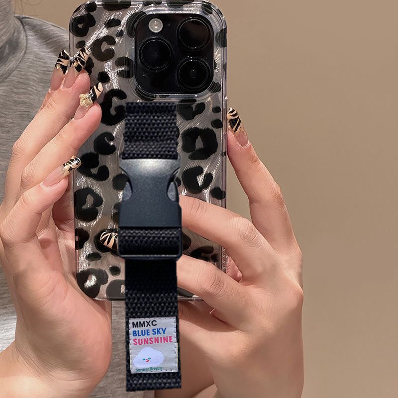 秋冬豹纹适用苹果17 16 15腕带手机壳iPhone14 13 12华为mate60pro 70支架支架小米15定制型号,3C数码配件,手机保护套/壳,淘宝优惠券,粉丝福利购,淘宝优惠卷