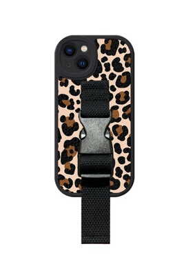 潮牌棕色豹纹适用苹果17 16 15 14Pro Max手机壳腕带iPhone13 12支架华为mate60 pura70 80小米定制型号皮纹