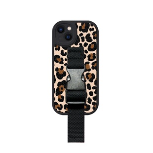 潮牌棕色豹纹适用苹果17 16 15 14Pro Max手机壳腕带iPhone13 12支架华为mate60 pura70 80小米定制型号皮纹