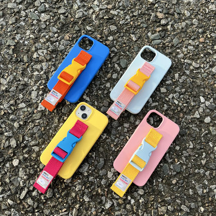 ins液态硅胶适用苹果16 15Pro Max腕带手机壳iPhone14 13少女撞色mate60Pro P70小米15Pro创意防摔定制型号