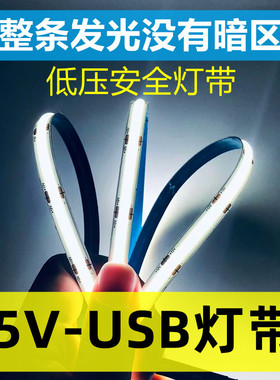 5vusb灯带cob柔性灯条可裁剪带粘贴氛围灯充电宝供电