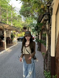 2026春季 不规则t恤 韩版 百搭显瘦长袖 针织背心两件套 时尚 Miss家