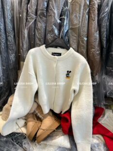 Miss家 2025秋冬韩系时尚百搭圆领卡通刺绣针织开衫女毛衣外套潮