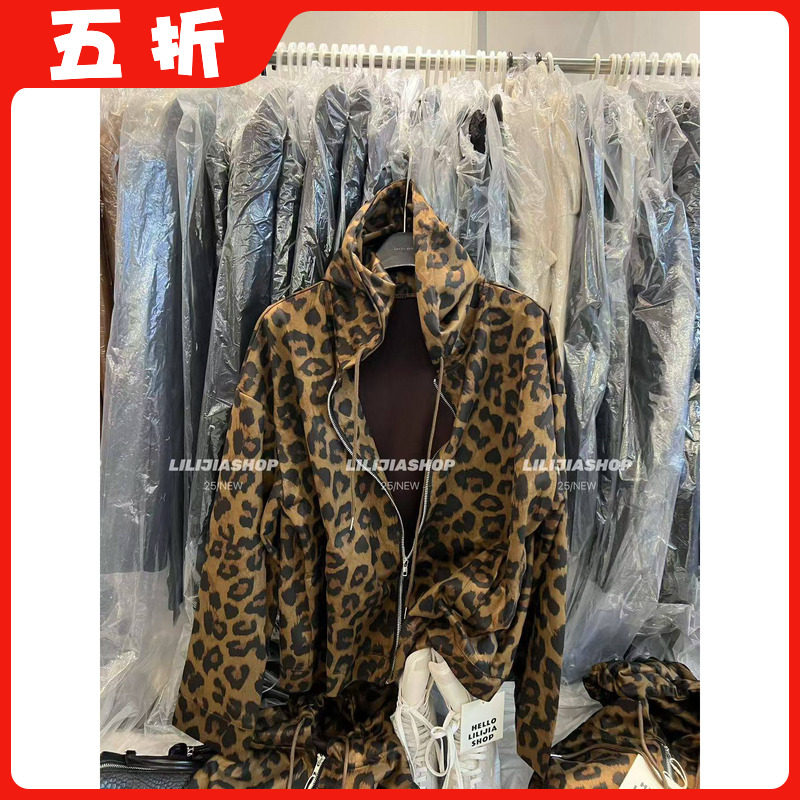 【五折】2025秋季新款韩版时尚百搭显瘦宽松豹纹连帽长袖短外套女,女装/女士精品,卫衣/绒衫,淘宝优惠券,粉丝福利购,淘宝优惠卷