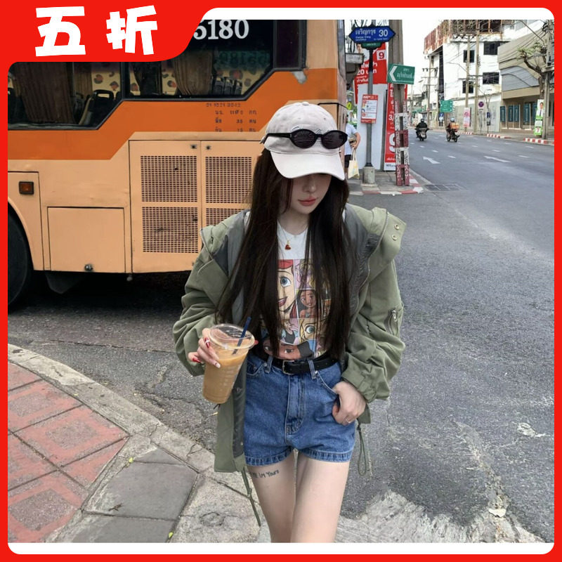 【五折】2026春季新款韩版时尚百搭显瘦连帽风衣外套女宽松上衣