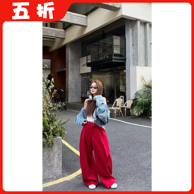 【五折】2026春季新款设计感韩版宽松短款牛仔外套女破洞薄款上衣