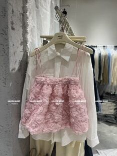 百搭显瘦立体花朵高级感吊带背心短款 Miss家 时尚 韩版 女 2026新款