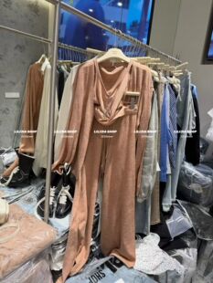 Miss家老钱风套装女2026春季法式气质针织背心开衫阔腿裤三件套装