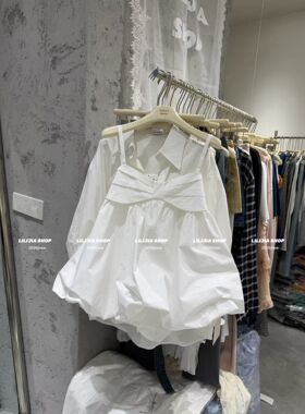 Miss家 花苞白色法式绝美吊带韩版小上衣女叠穿吊带裙子