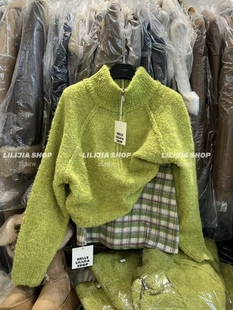 Miss家2025秋冬新款韩版宽松显瘦百搭圆领拉链针织开衫毛衣外套