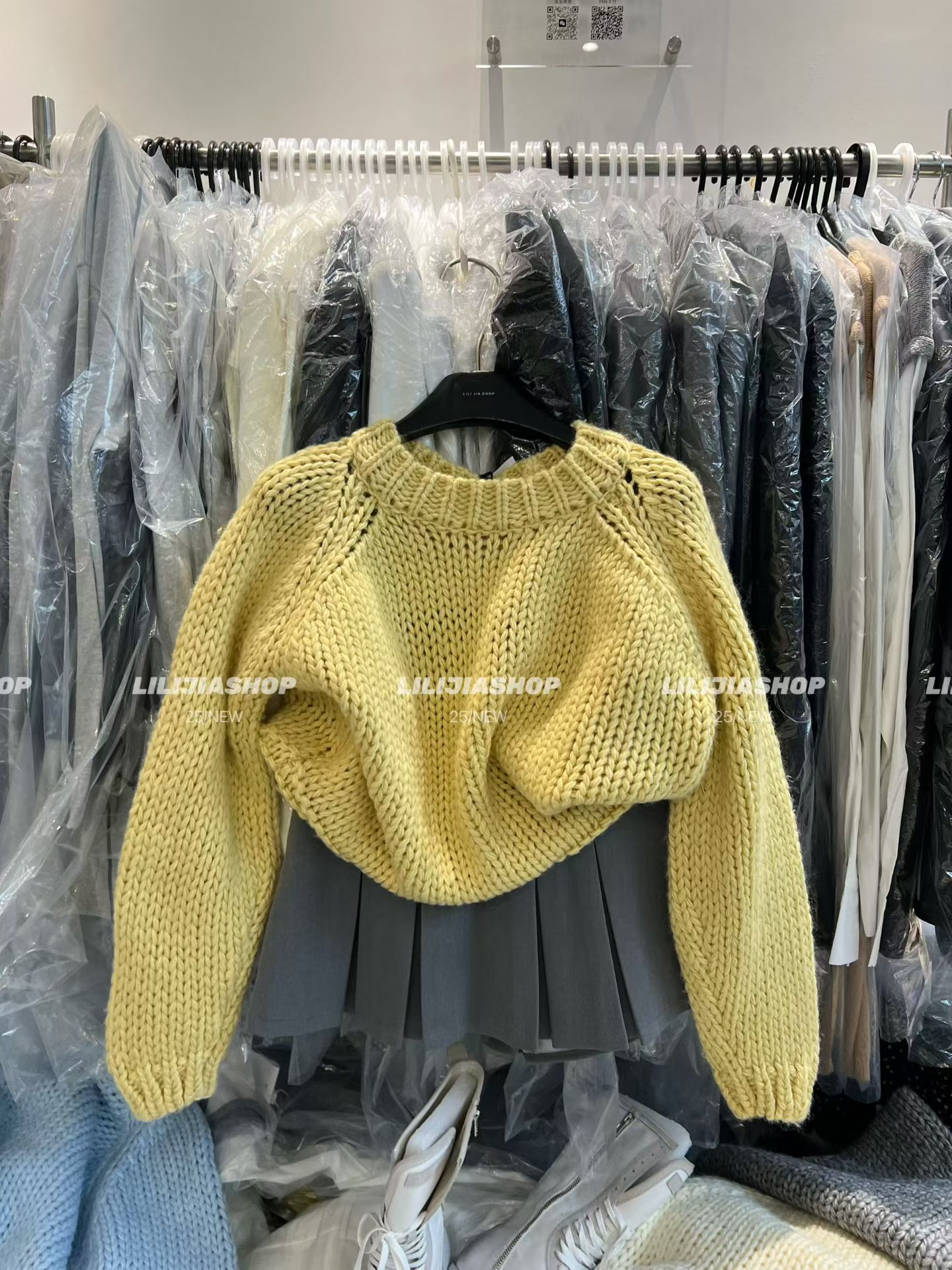 Miss家 2025新款韩版宽松显瘦百搭圆领粗线纯色针织衫女毛衣上衣