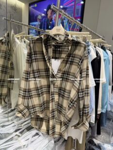 2026新款 女宽松休闲长袖 韩版 百搭显瘦格子衬衫 上衣 时尚 Miss家