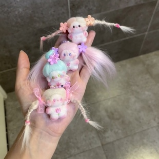 小红书同款 美味小豆丁可爱少女心棉花娃娃小鼻嘎女孩公仔玩偶挂件