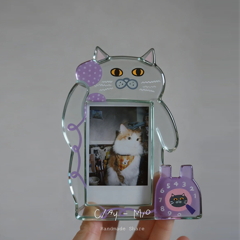 可爱亚克力小猫相框记录立牌