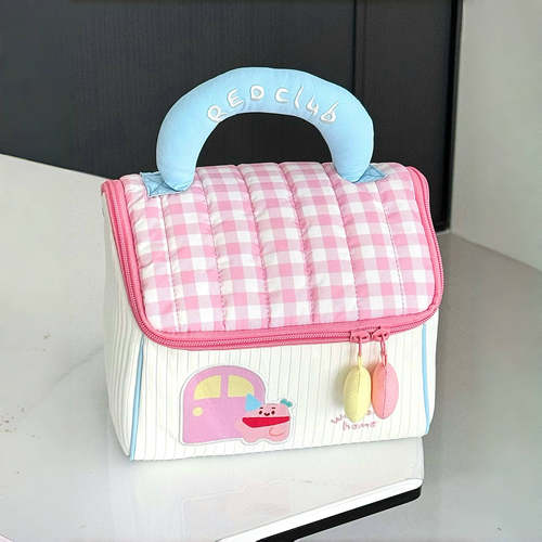 可爱小房子化妆包女便携收纳袋