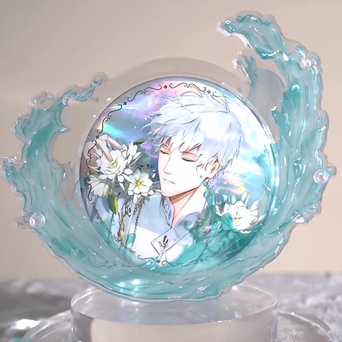 高质感水花吧唧托谷美装饰摆件