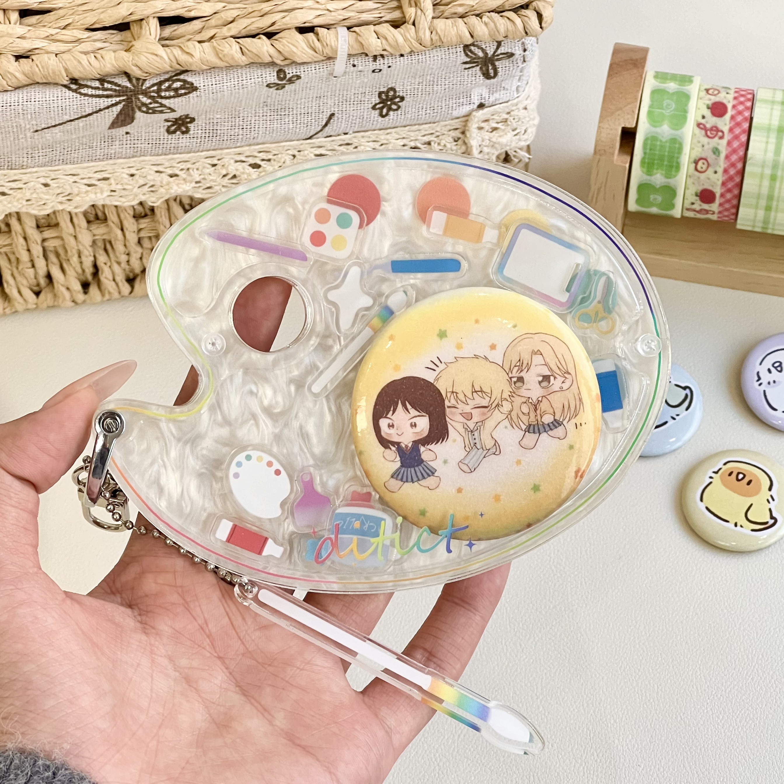 调色盘谷美吧唧徽章亚克力