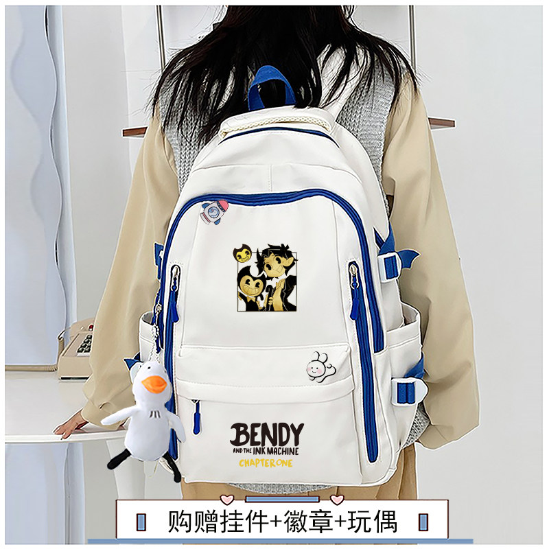 游戏周边 bendy班迪与墨水机器潮酷男女小学初中高中大容量双肩包