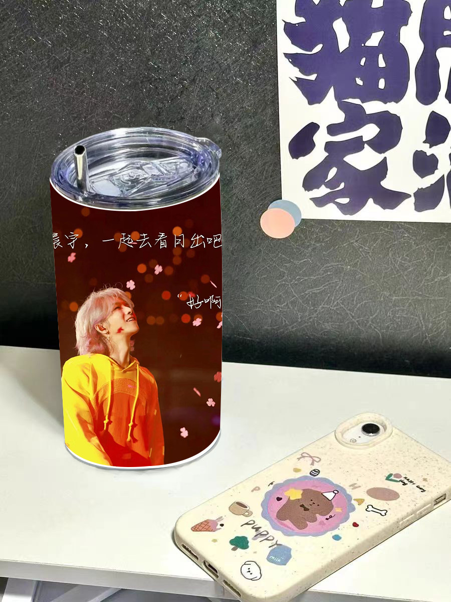 华晨宇周边演唱会应援304不锈钢吸管高颜值简约可定制保温杯子